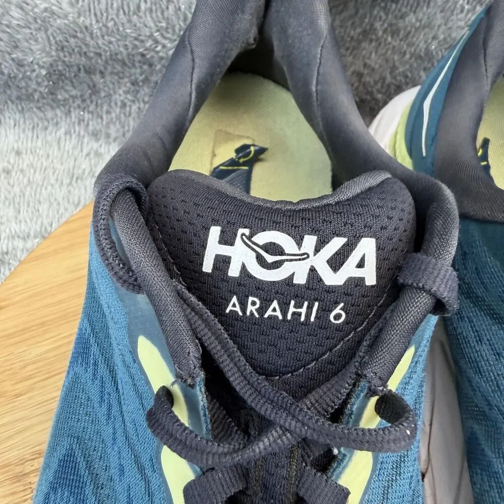 Hoka One One Arahi 6 Shoes Mens Size 12 D Blue Low Top Running Sneakers 1123194